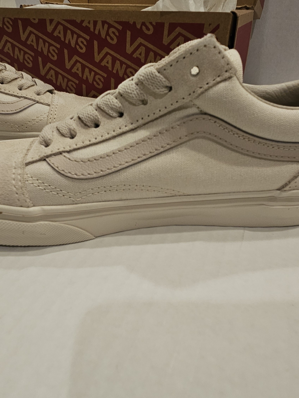 Vans Men's Low-Top Canvas Sneakers - Cream